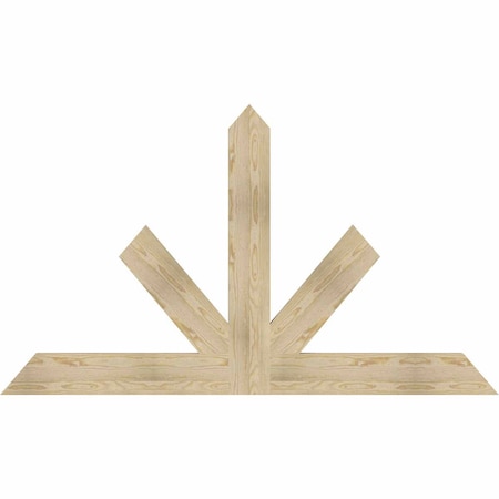 Ekena Millwork Saratoga Rough Sawn Timber Gable Bracket, Douglas Fir, 72"W x 42"H x 2"D x 6"F, 14/12 Pitch GBW072X42X0206SAR00RDF